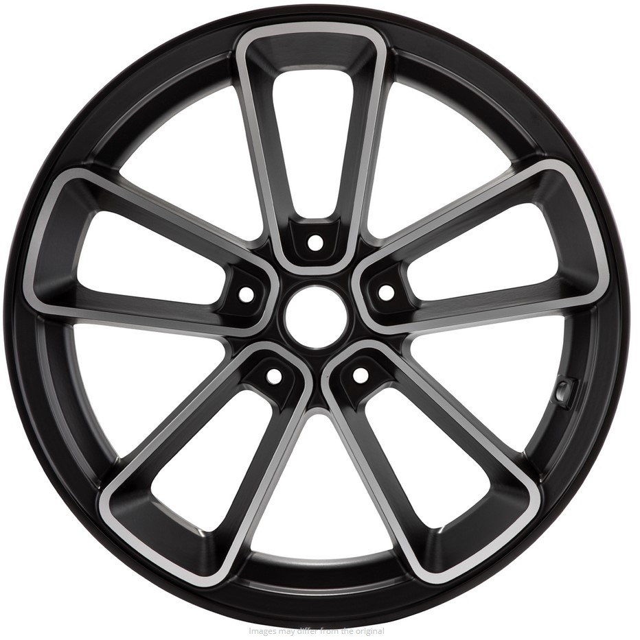Felge vorne/hinten 13” für Vespa GTS/​GTS Super/​GTV/​GT 125-300ccm, schwarz mit silbernem Rand