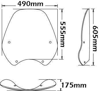 Große Windschutzscheibe für BMW R 850 R /R 1100 R (94-02), klar