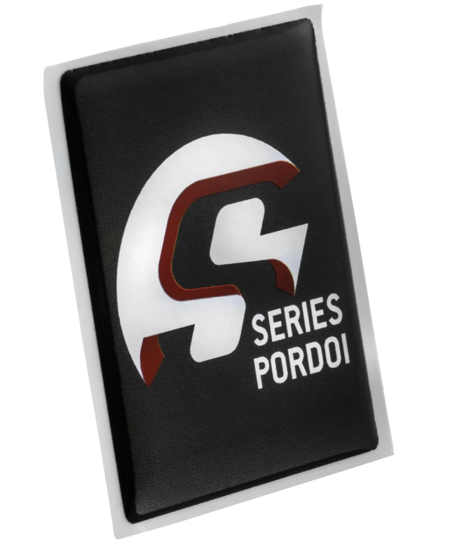 Vespa Emblem "SIP SERIES PORDOI" 4-Eck Kaskade, schwarz/silber