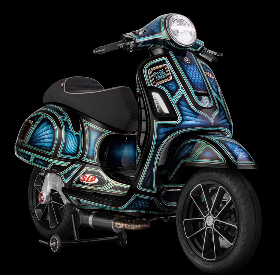 Kaskade für Vespa GTS/​GTS Super/​GTV/​GT 60/​GT/​GT L 125-300ccm (-'18), carbon-look