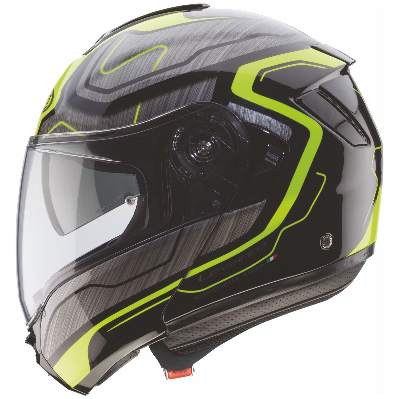 Caberg Helm Levo Flow, schwarz/grau-fluo-gelb
