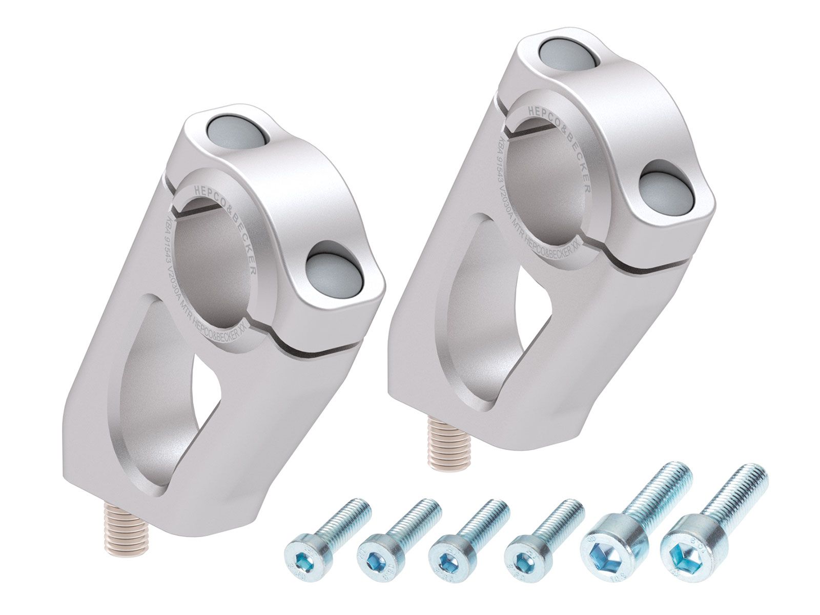 Lenkererhöhung H=20 mm mit Versatz 30 mm zurück silber für BMW R 1200 GS Adventure (08-12)