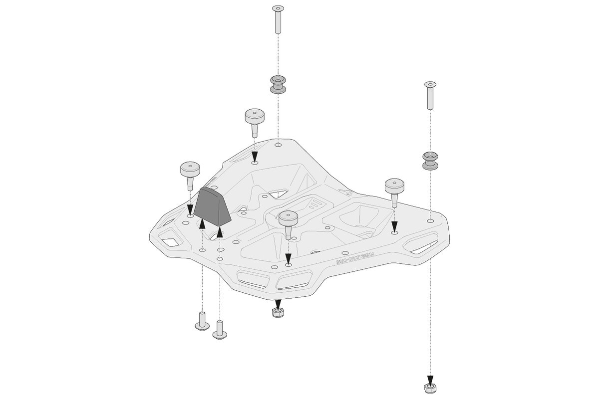 SW-Motech Adapterkit für ADVENTURE-RACK Gepäckträger für Shad Topcases