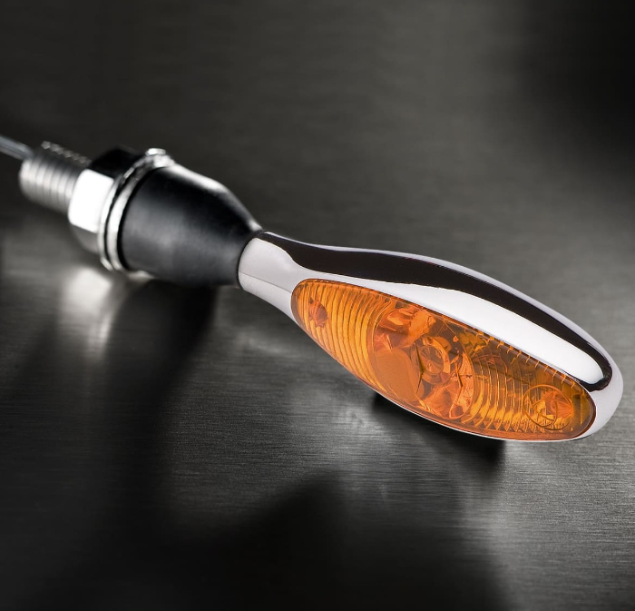 Kellermann Blinker, Micro 1000 Halogen, Stahl, Halogen, HR/HL, 12 V, 6 W, chrom glänzend, M8x20