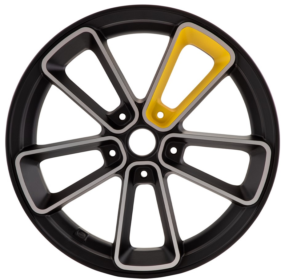 Felge vorne/hinten 13” für Vespa GTS/​GTS Super/​GTV/​GT 60/​GT/​GT L 125-300ccm, schwarz/​gelb