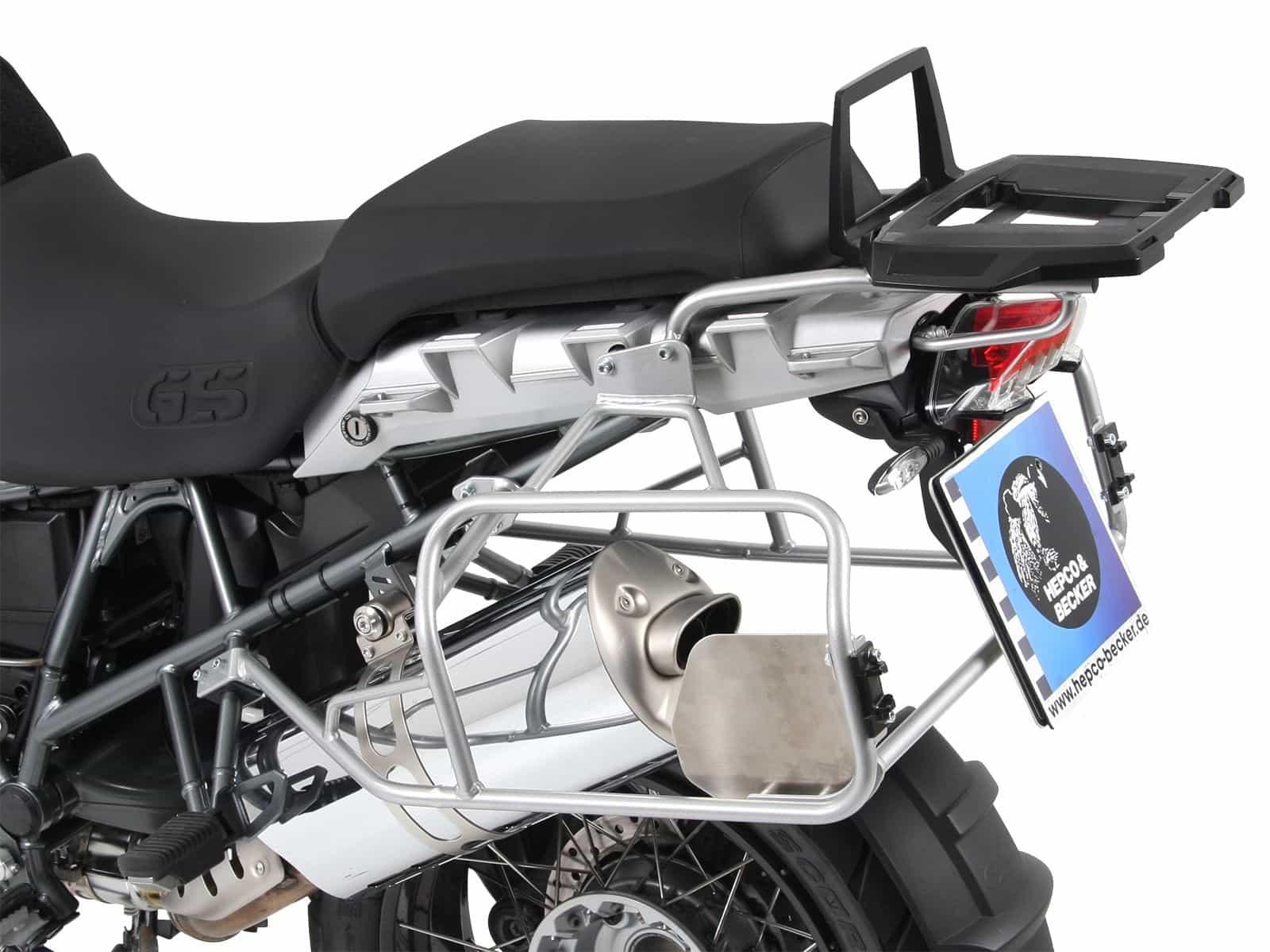 Kofferträgerset Cutout Träger inkl. Kofferset Xplorer Cutout silber für BMW R 1200 GS /Adventure