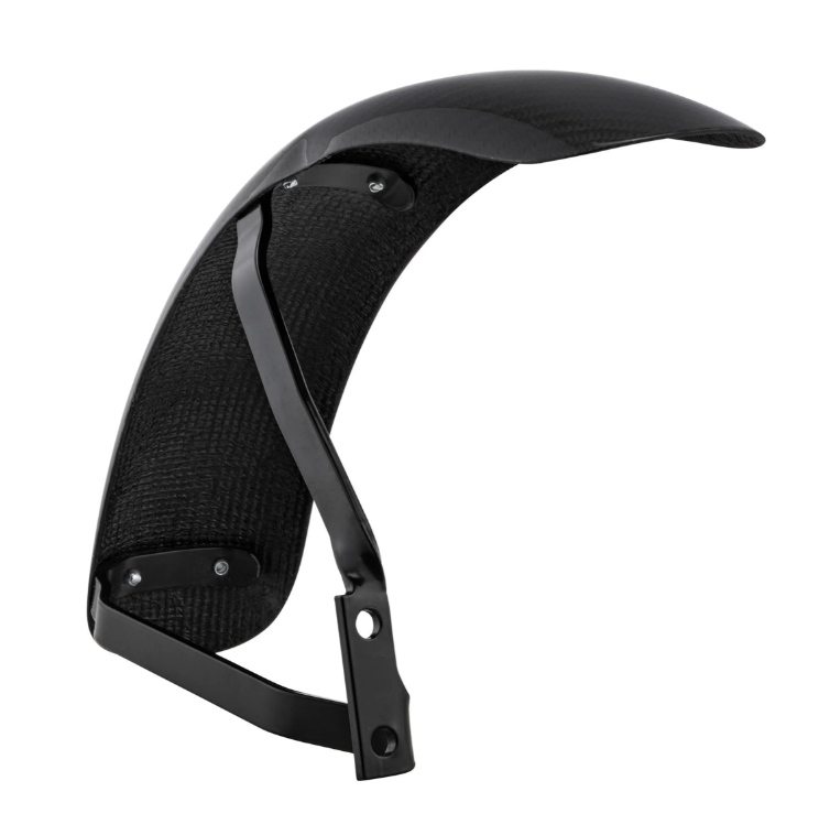 Kotflügel Garelli Race EVO II für Vespa PX 80-200ccm, Carbon, Halter schwarz