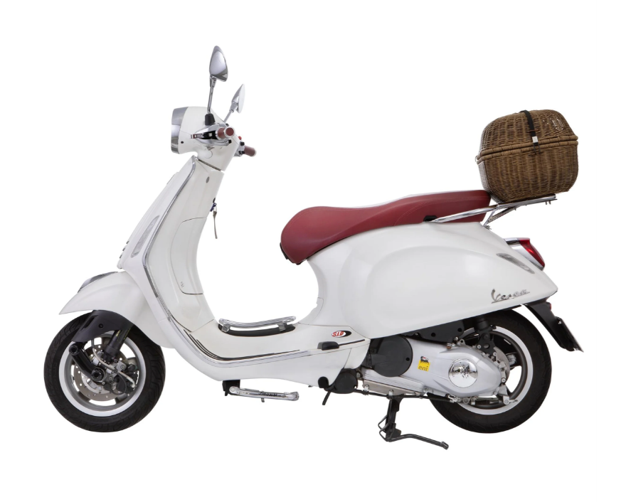 Gepäckkorb Kit "Classic" mit Gepäckbrücke für Vespa LX/​LXV/S 50-150ccm, dunkelbraun