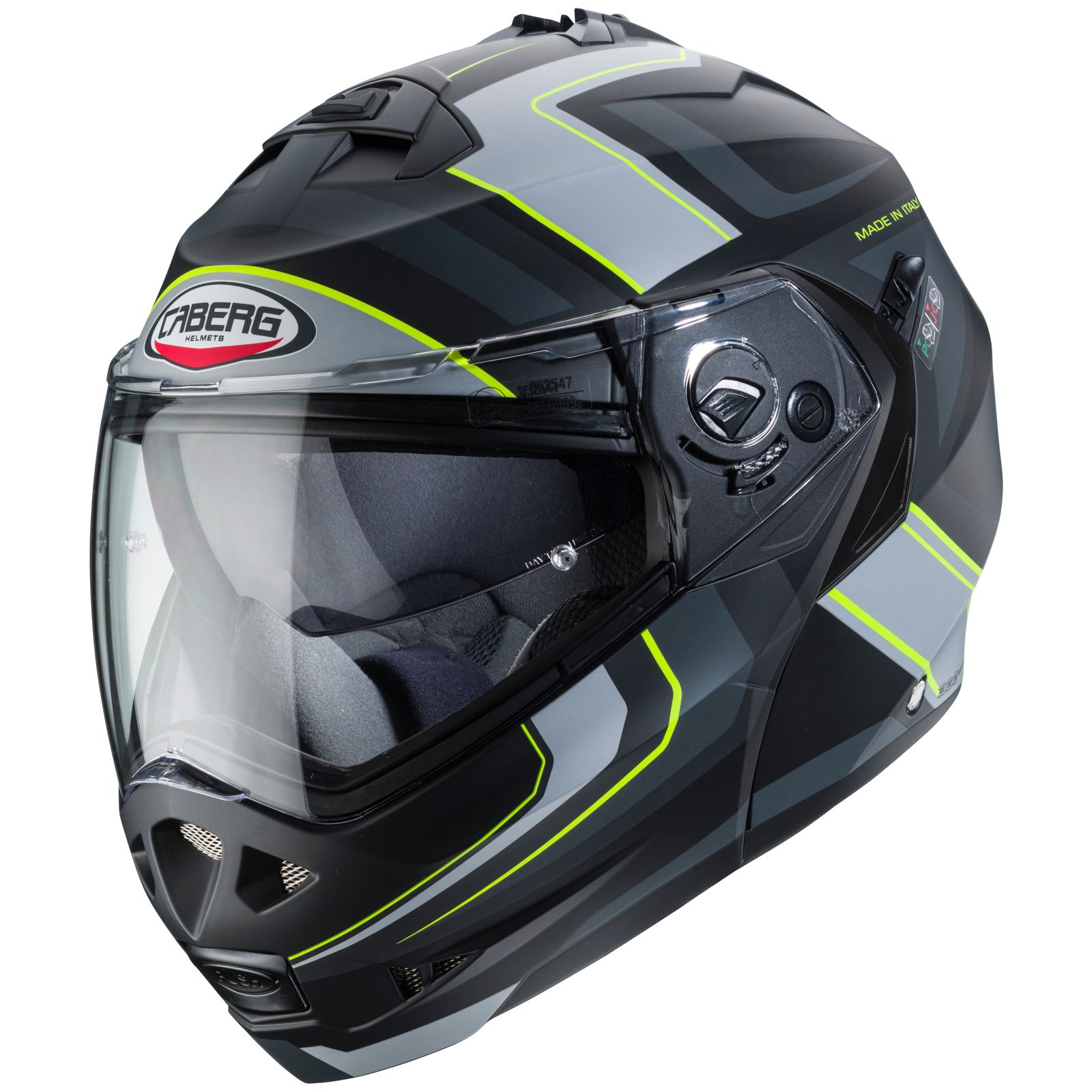 Caberg Helm Duke II Tour, matt-schwarz/anthrazit-fluo-gelb