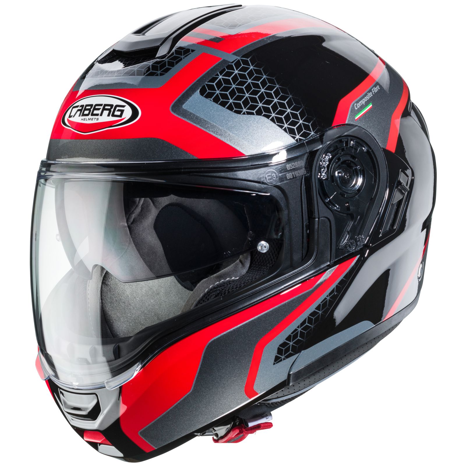 Caberg Helm Levo Sonar, schwarz/rot-anthrazit