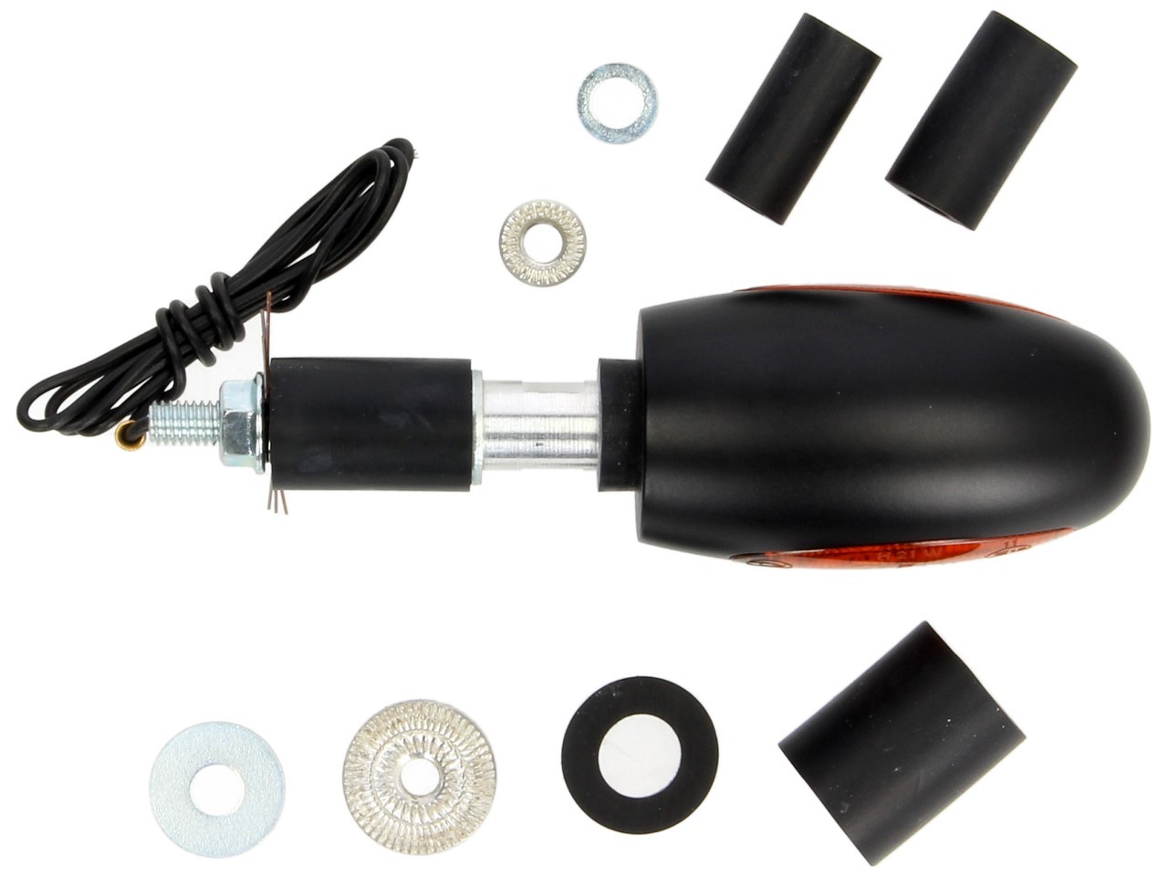 Kellermann Blinker, BL 1000 yellow, Aluminium, Halogen, VR/VL, 12 V, 21 W, schwarz seidenmatt