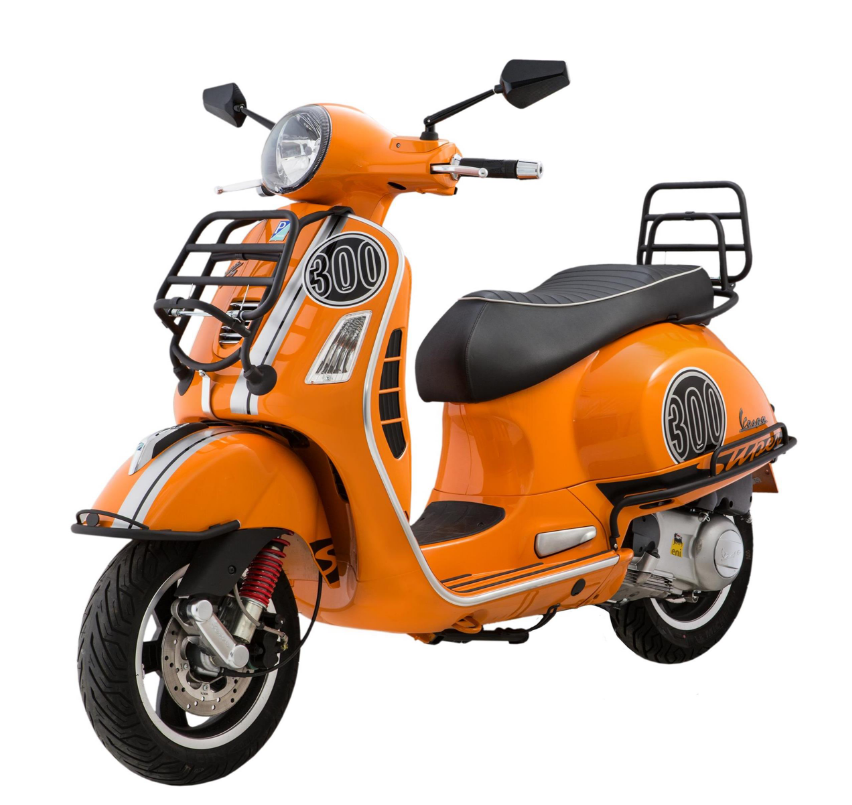 Sturzbügel Seitenhaube hinten für Vespa GTS /​GTS Super /​GTV, 125-300ccm, schwarz matt
