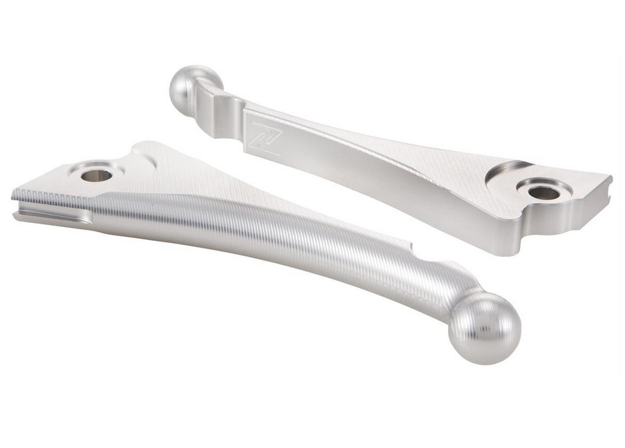 Sporthebel Set Bremse ZELIONI Shorty 3D für Vespa, rechts und links, silber eloxiert