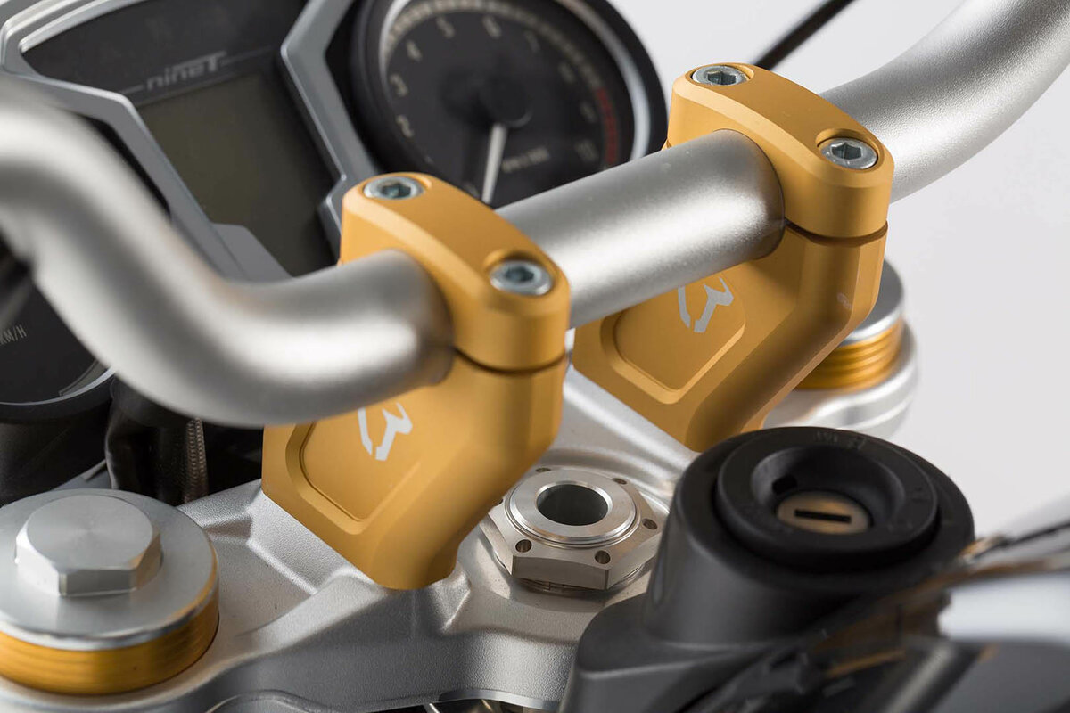 SW-Motech Lenkerverlegung, golden, H=20 mm, Verlegung um 30 mm für BMW R nineT