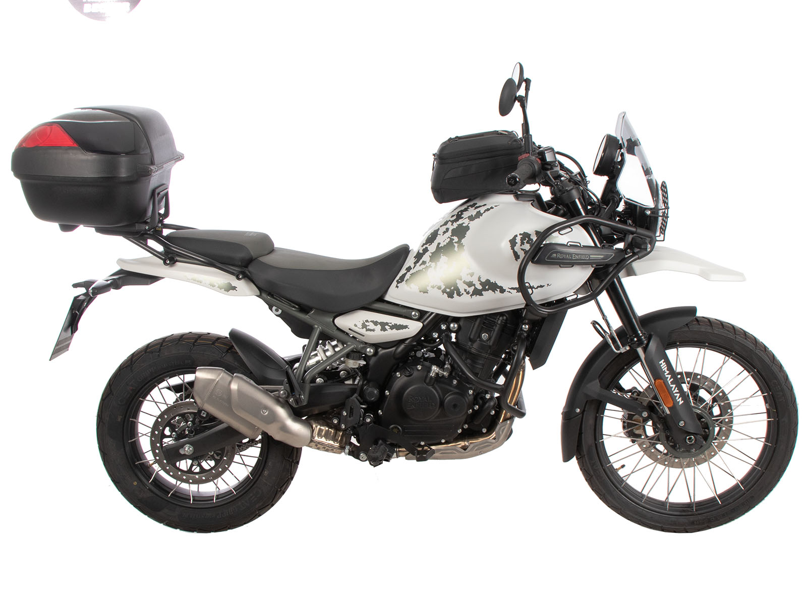 Alurack Topcaseträger schwarz auf Originalgepäckbrücke für Royal Enfield Himalayan 450 (24-)