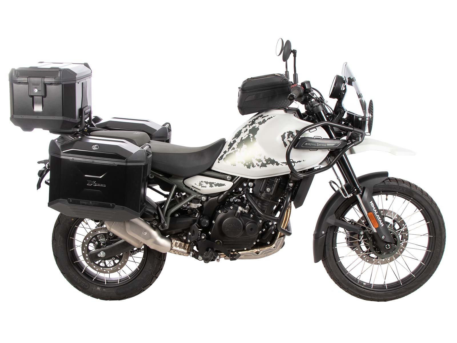 Alurack Topcaseträger schwarz auf Originalgepäckbrücke für Royal Enfield Himalayan 450 (24-)