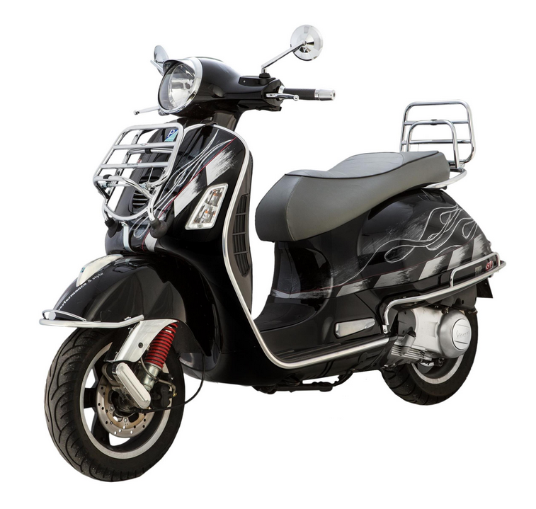 Sturzbügel Seitenhaube hinten für Vespa GTS /​GTS Super /​GTV, 125-300ccm, chrom