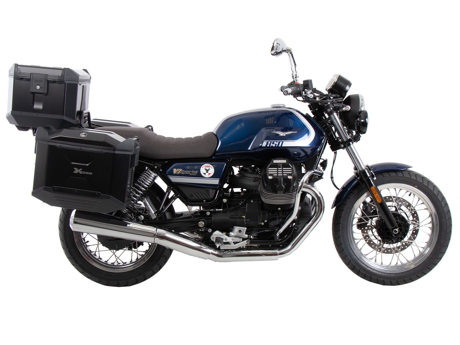 Rohrgepäckbrücke Topcase-Träger schwarz für Moto Guzzi V7 850 Special/Stone/Centenario (21-24)
