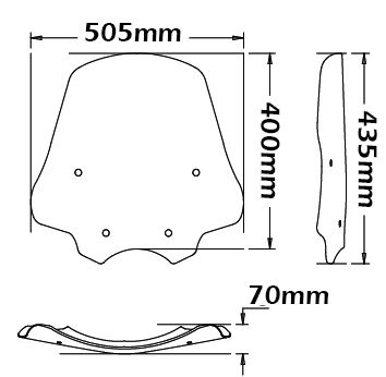 Niedrige Windschutzscheibe - Höhe 475 mm für BMW R 1200 R (06-10)