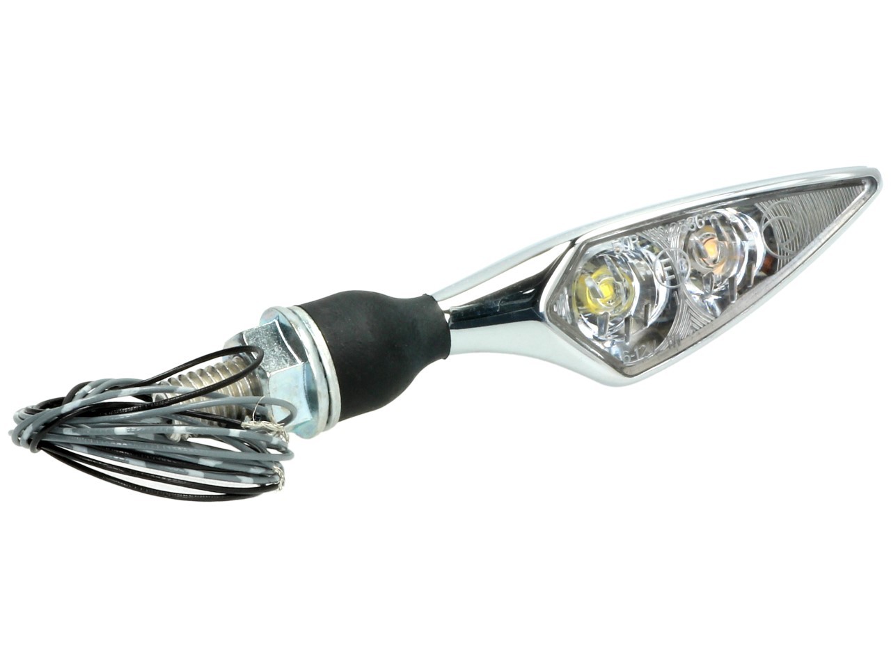 Kellermann Blinker mit Positionslicht, Rhombus PL, Stahl, LED, VL, 12 V, chrom glänzend, M8x20
