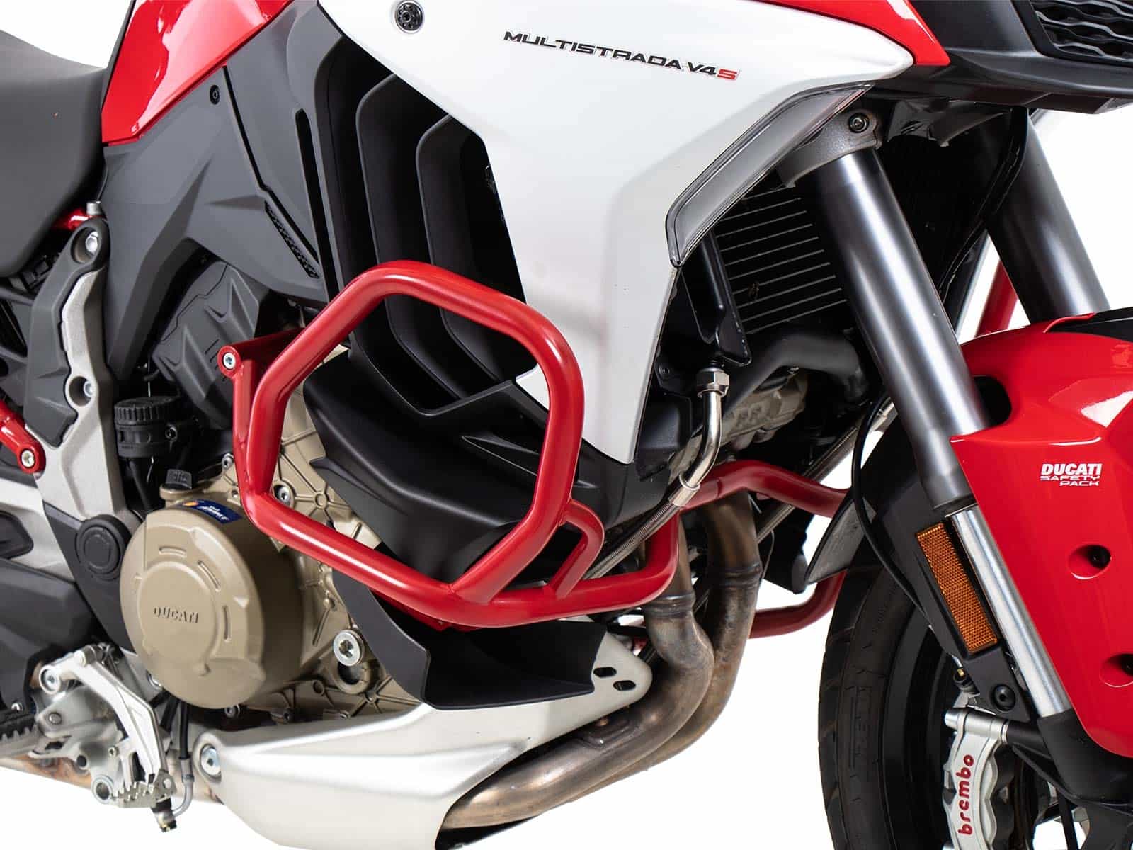 Motorschutzbügel rot für Ducati Multistrada V4 /S /Pikes Peak /Rally /RS (25-) Original