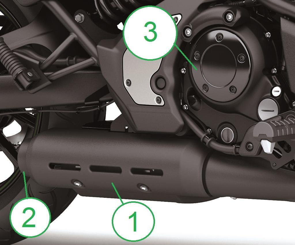 Auspuff-Hitzeschild verchromt für Vulcan S (Bj.15-19) Original Kawasaki