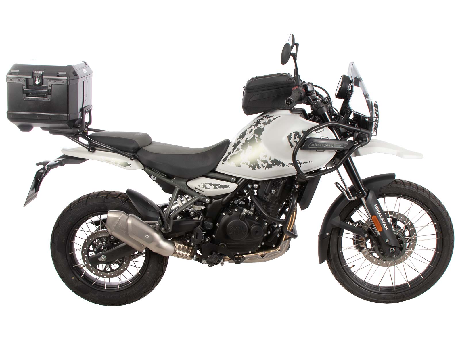 Alurack Topcaseträger schwarz auf Originalgepäckbrücke für Royal Enfield Himalayan 450 (24-)