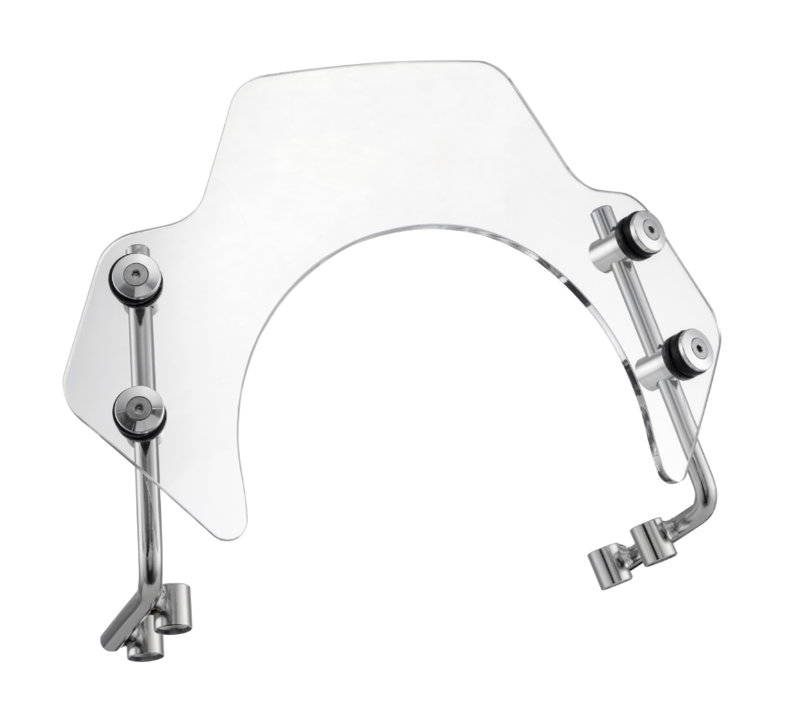Flyscreen für Vespa PX 80-200ccm, silberne Halter, klar