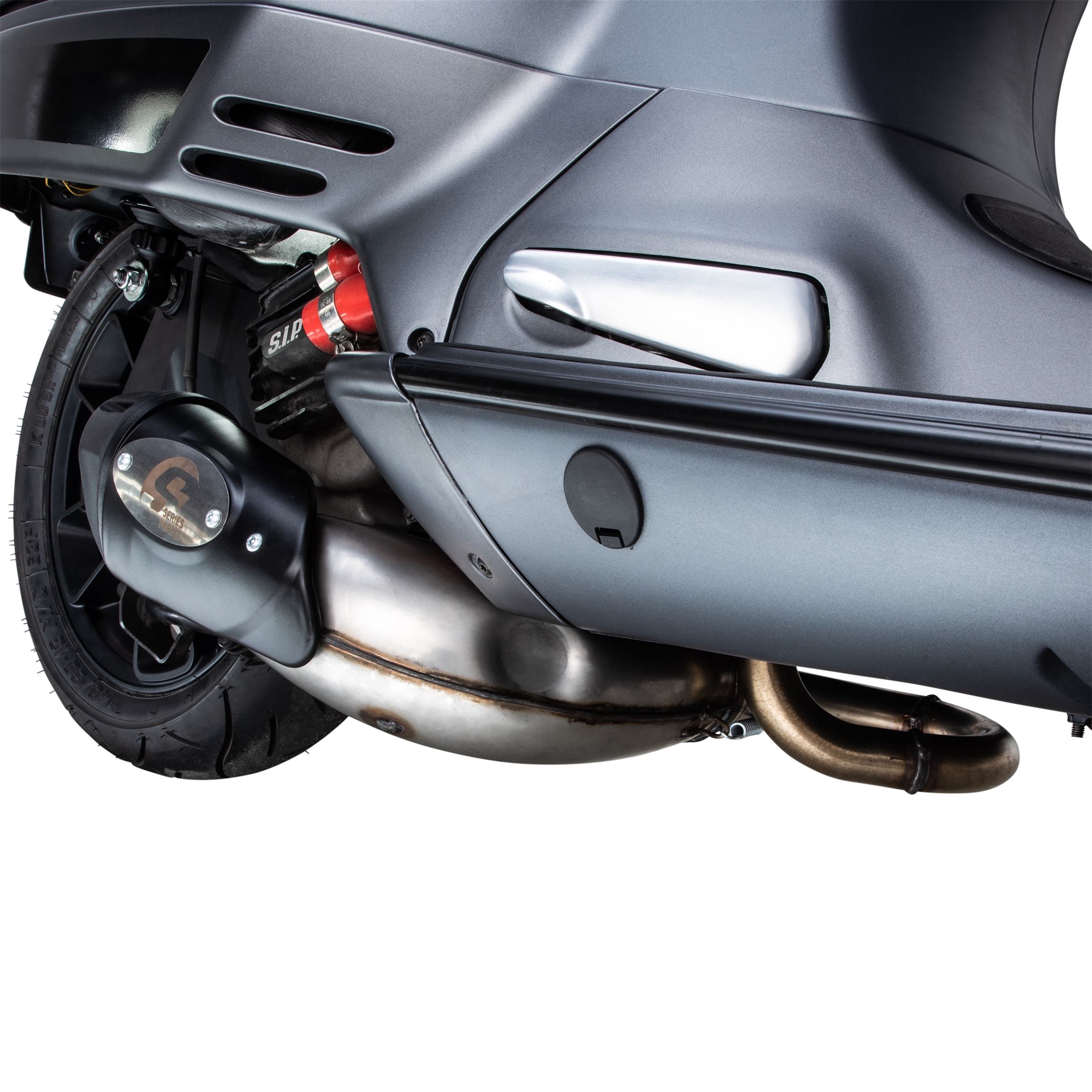 Rennauspuff für Vespa GTS/​GTS Super/​GTV/​GT 60 125-300ccm i.e., 4T, LC, Edelstahl
