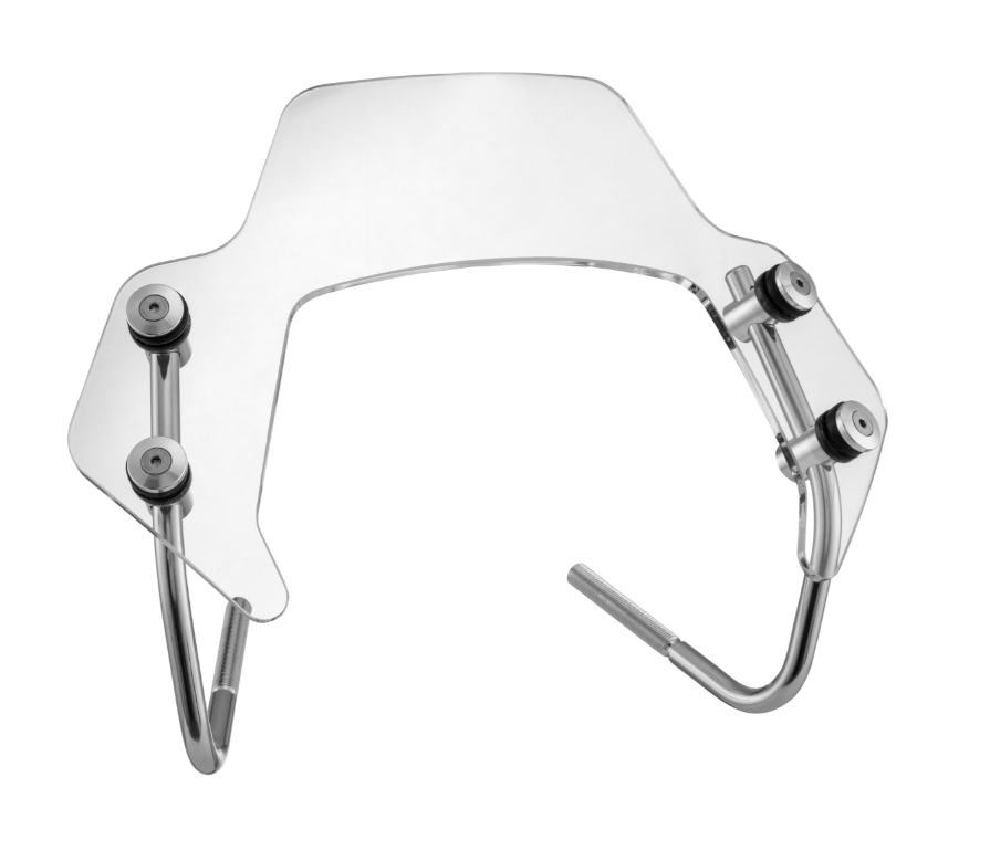 Flyscreen für Vespa Sprint 50-150ccm 2T/​4T, silberne Halter, klar