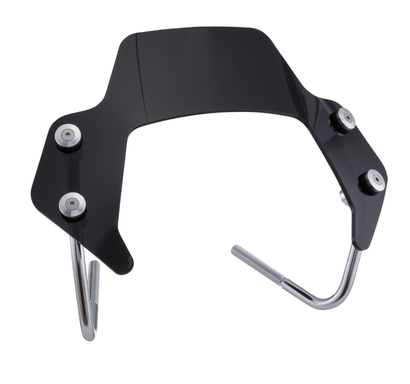 Flyscreen für Vespa Sprint 50-150ccm 2T/​4T, silberne Halter, schwarz getönt