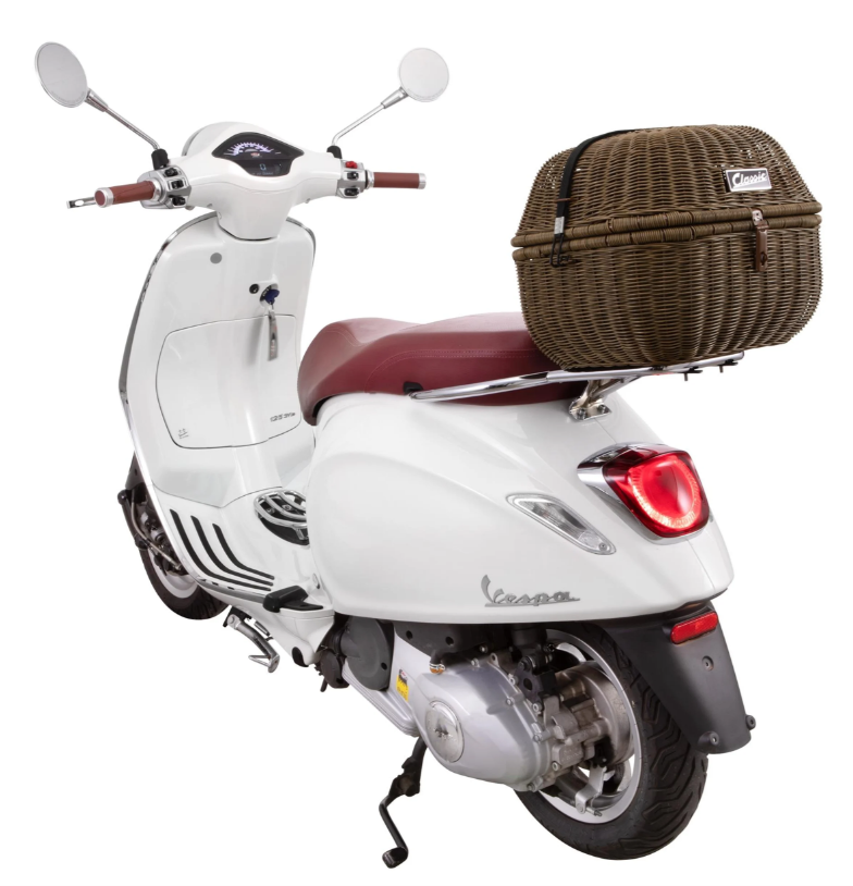 Gepäckkorb Kit "Classic" mit Gepäckbrücke für Vespa LX/​LXV/S 50-150ccm, dunkelbraun
