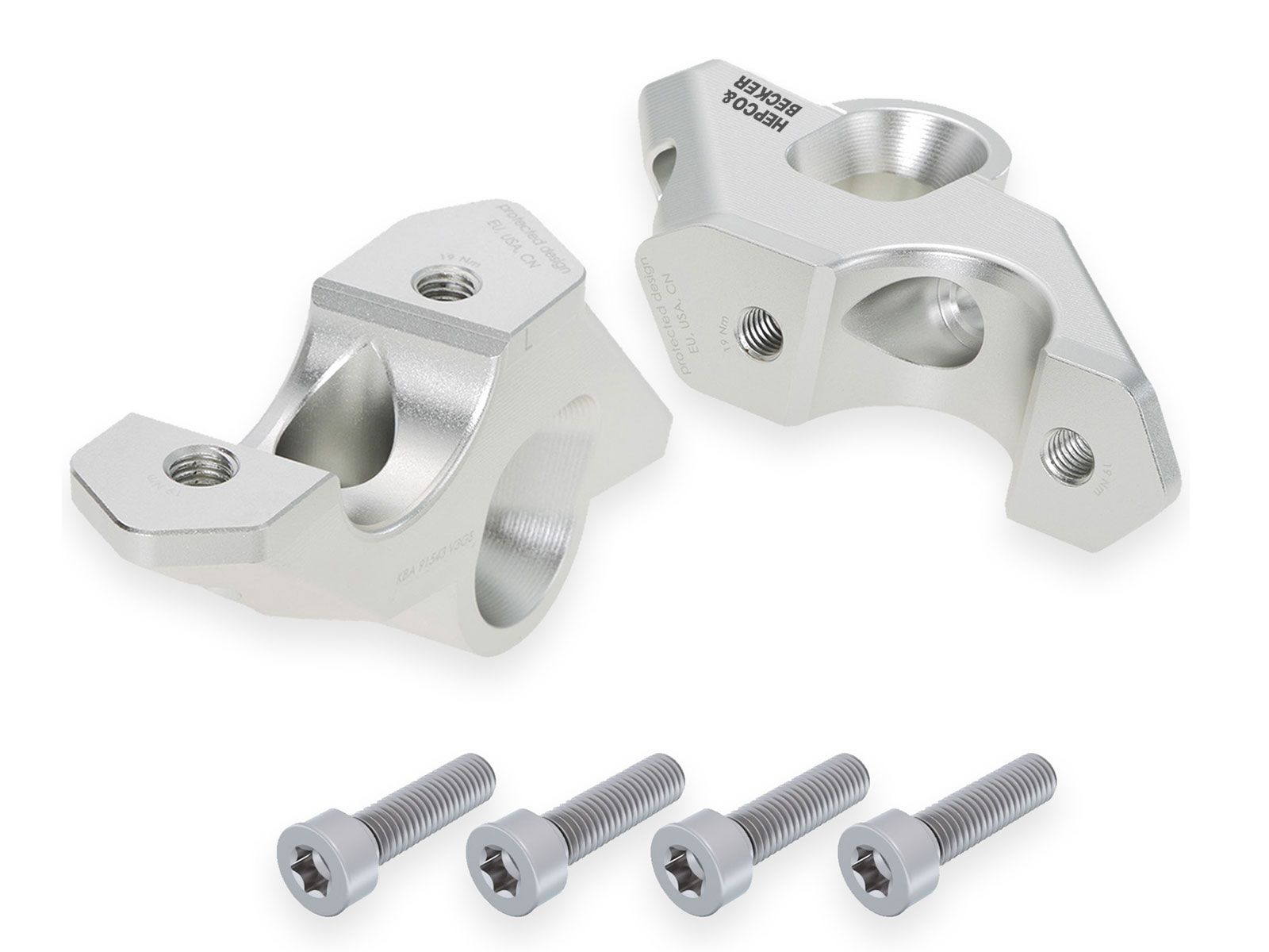 Lenkererhöhung H=30 mm mit Versatz 33 mm zurück silber für BMW R 1300 GS (23-) Hepco & Becker
