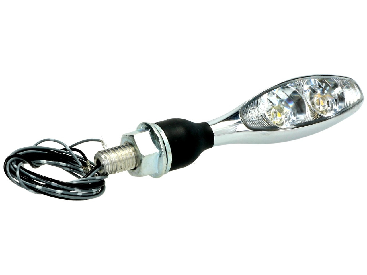 Kellermann Blinker mit Positionslicht, Micro 1000 PL, Stahl, LED, VL/VR, 12 V, chrom glänzend, M8x20