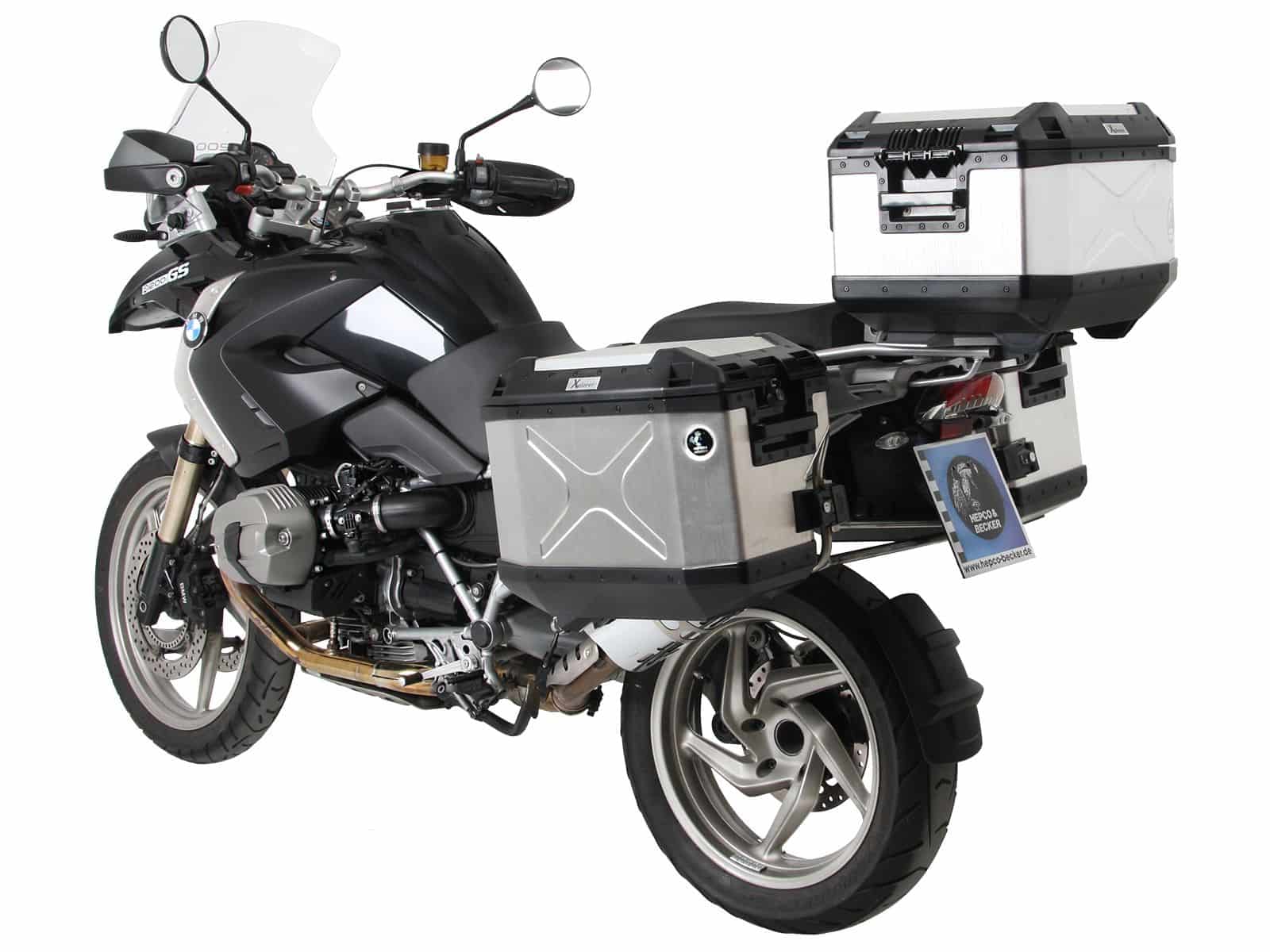 Kofferträgerset Cutout Träger inkl. Kofferset Xplorer Cutout silber für BMW R 1200 GS /Adventure