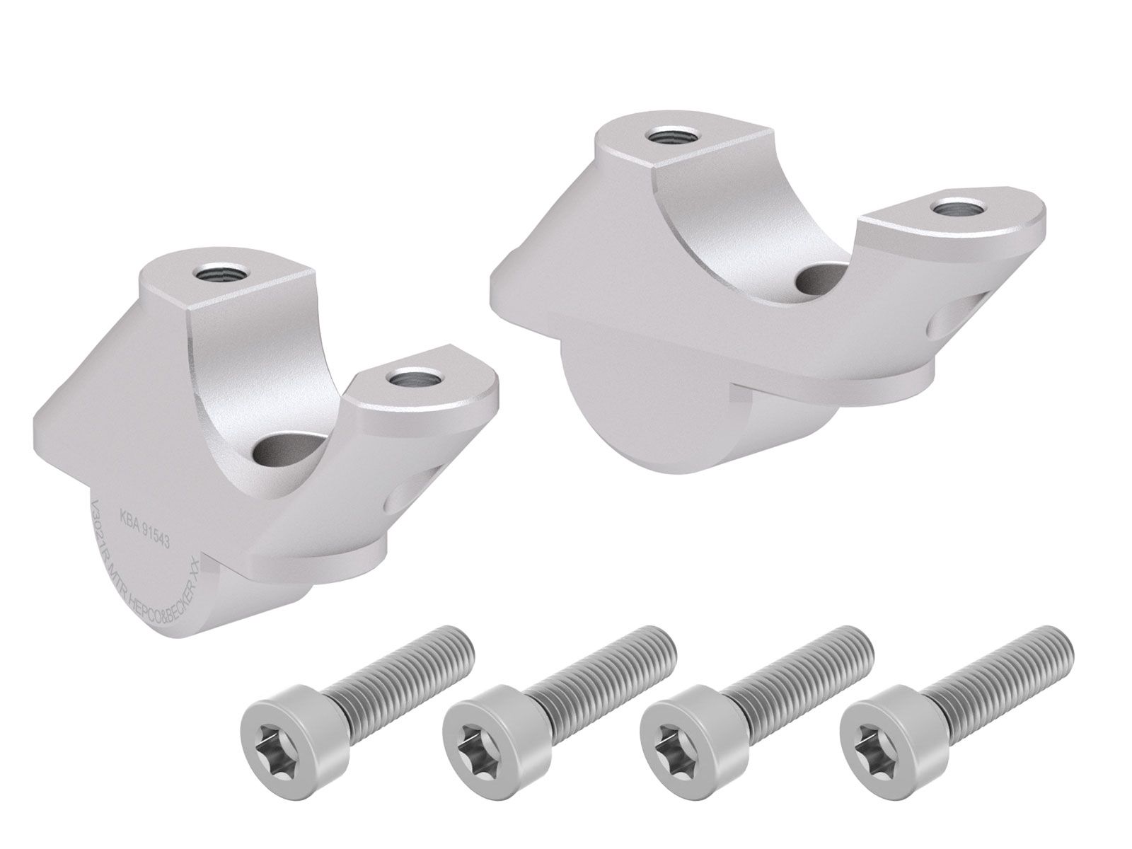 Lenkererhöhung H=30 mm mit Versatz 21 mm zurück silber für BMW R 1250 R (19-) Hepco & Becker