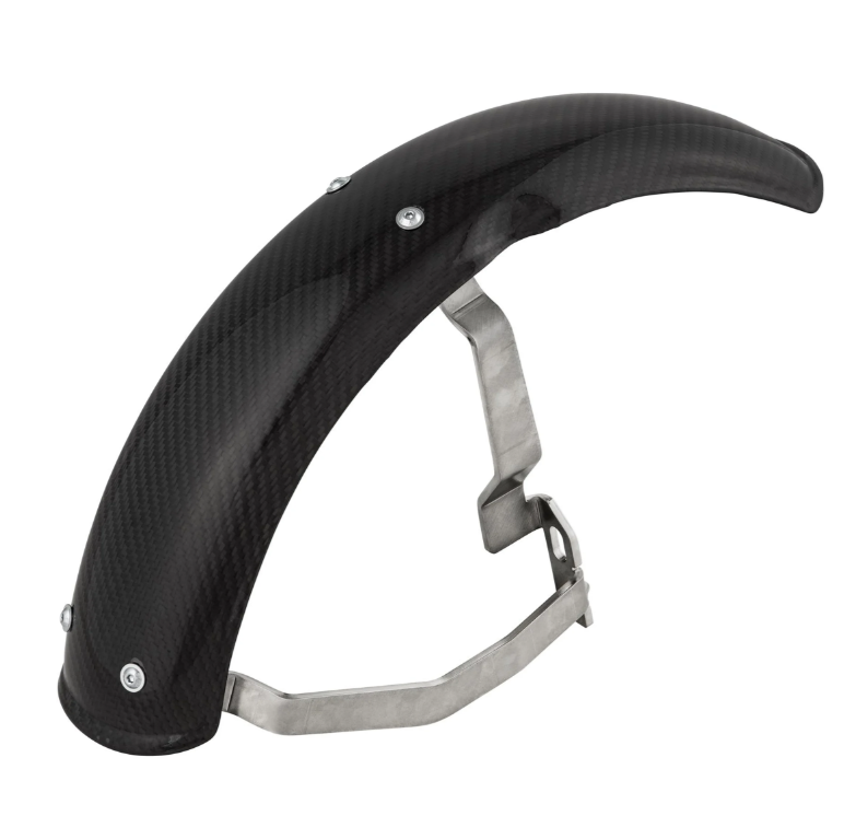 Kotflügel 2.0 Garelli EVO II für Vespa PX 80-200ccm, Carbon klar, Halter Edelstahl