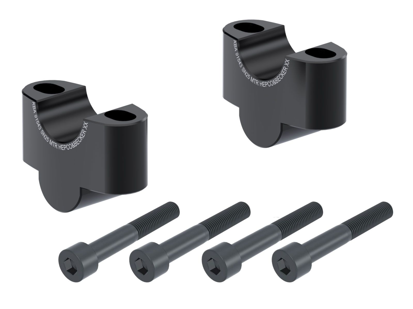 Lenkererhöhung H=25 mm schwarz für Honda CB 750 Hornet (23-) Hepco & Becker
