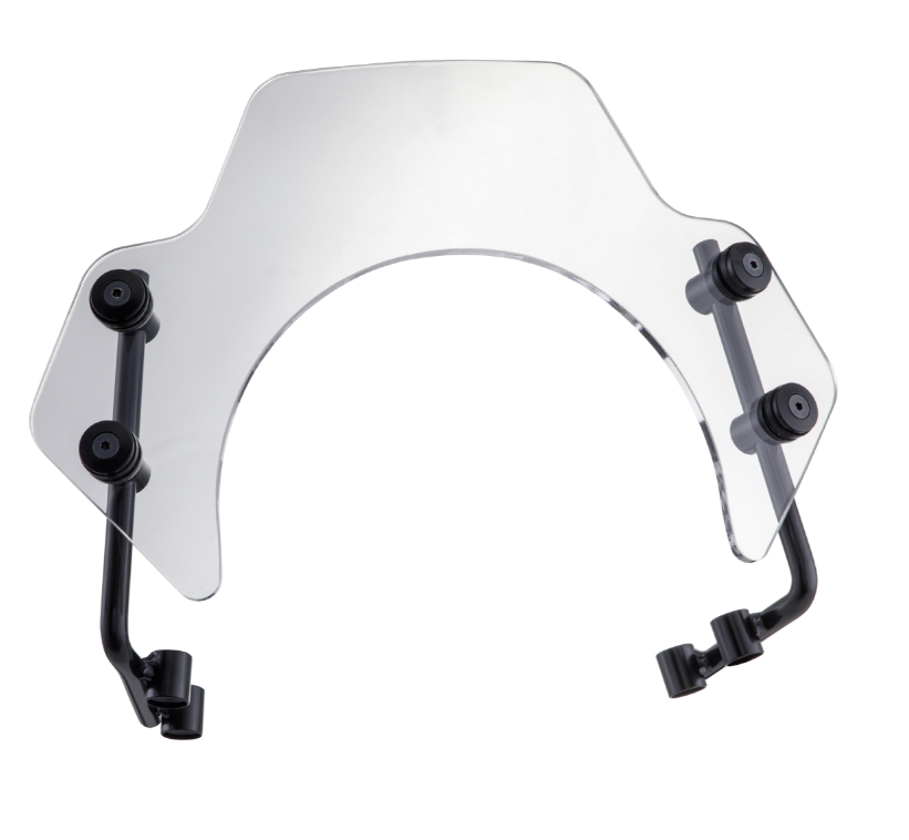 Flyscreen für Vespa PX 80-200ccm, schwarze Halter, klar