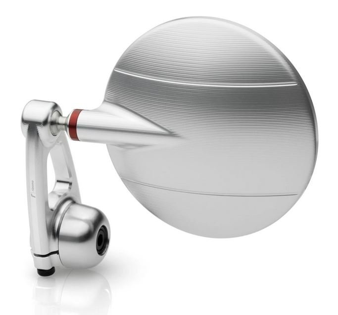 Lenkerendenspiegel RIZOMA "SPY-ARM" links oder rechts für Vespa, silber eloxiert