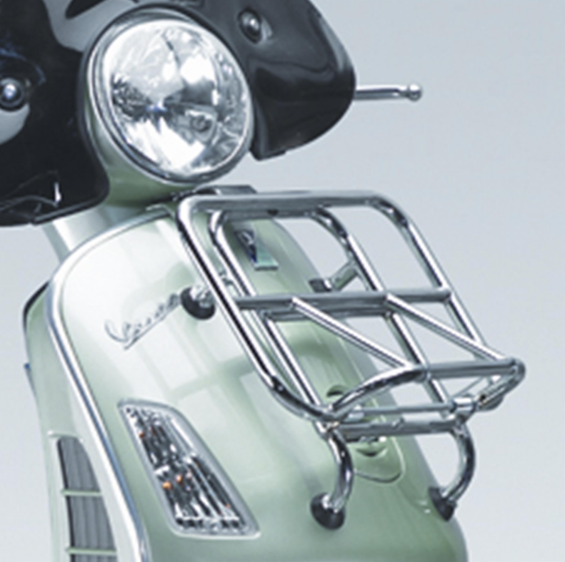 Gepäckträger vorne für Vespa GTS/​GTS Super/​GTV/​GT 60/​GT/​GT L 125-300ccm, klappbar, chrom