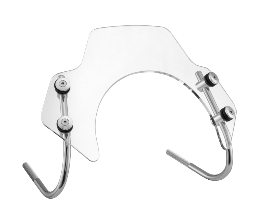Flyscreen für Vespa GTS/​GTS Super/​GT/​GT L 125-300ccm, silberne Halter, klar