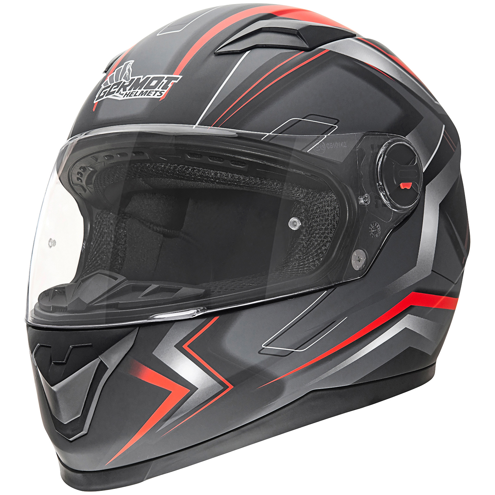 Germot Integralhelm GM 320, matt-schwarz/rot