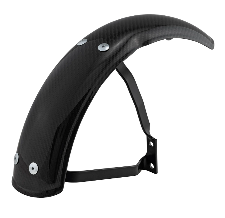 Kotflügel Garelli EVO II für Vespa PX 80-200ccm, Carbon, Halter schwarz