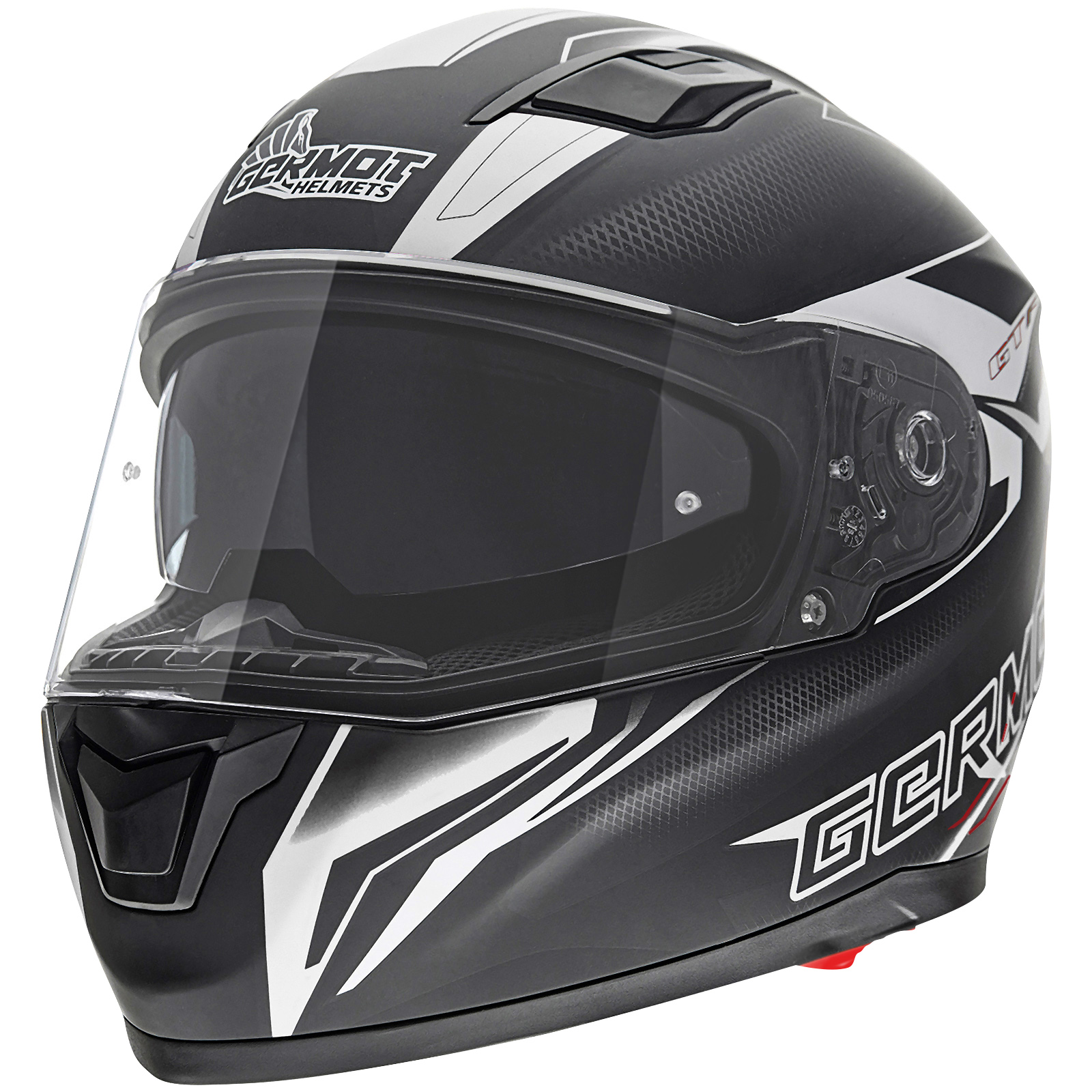 Germot Integralhelm GM 330, matt-schwarz/weiß