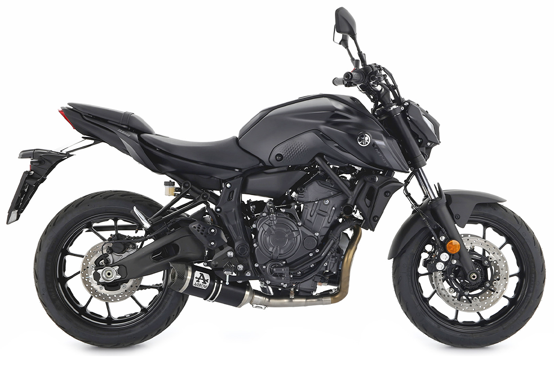ARROW Auspuff DARK THUNDER Aluminium mit Carbon-Endkappe für Yamaha MT-07 (21-)