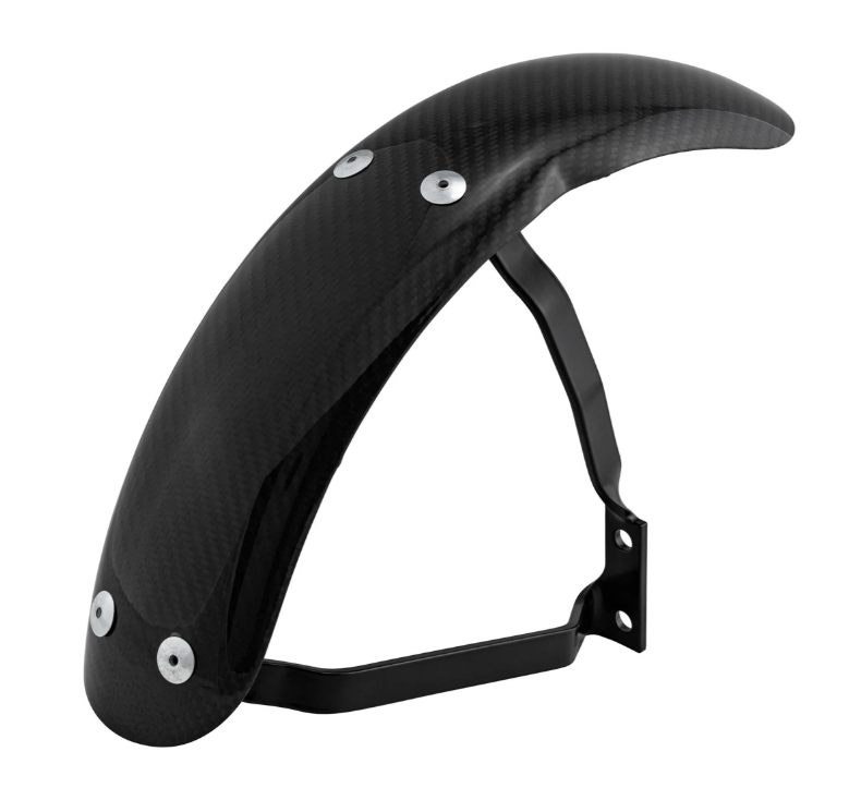 Kotflügel Garelli Race EVO II für Vespa PX 80-200ccm, Carbon, Halter schwarz