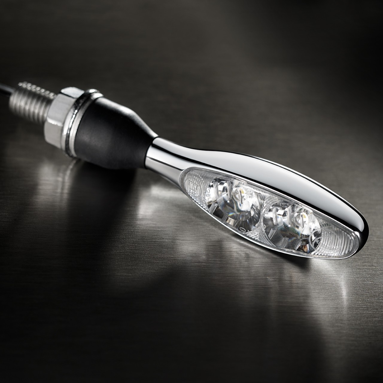 Kellermann Blinker, Micro 1000 Extreme, Stahl, LED, V/H,  L/R, 12 V, chrom glänzend, M8x20