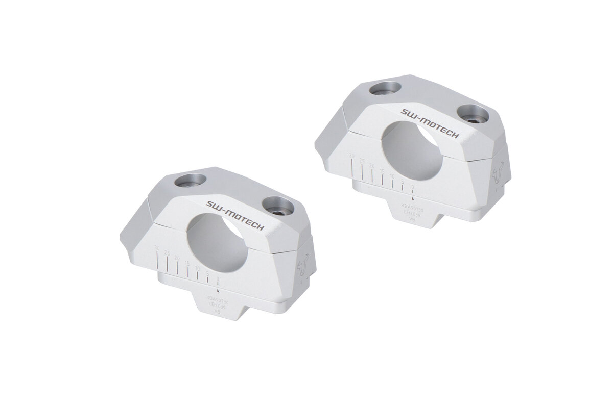 SW-Motech Lenkerverlegung variabel, silber für Ø 28 mm Lenker, H=28 mm für KTM 1290 Super Adventure