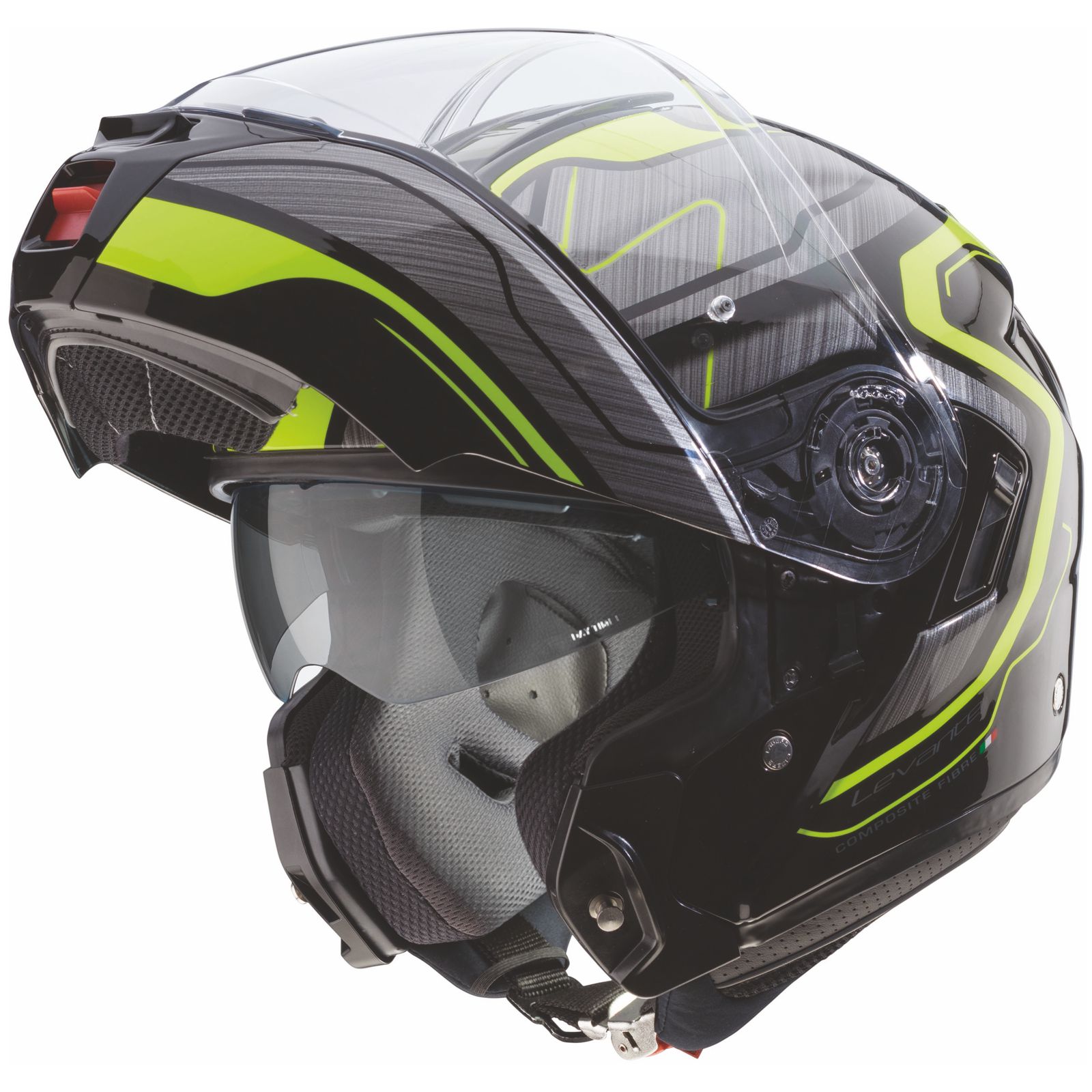 Caberg Helm Levo Flow, schwarz/grau-fluo-gelb